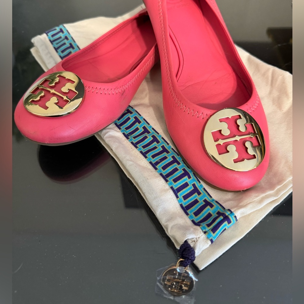 Pink Tory Burch Minnie Flats